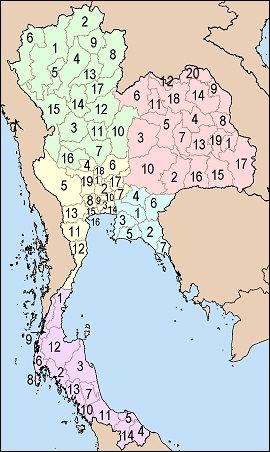 provincies Thailand